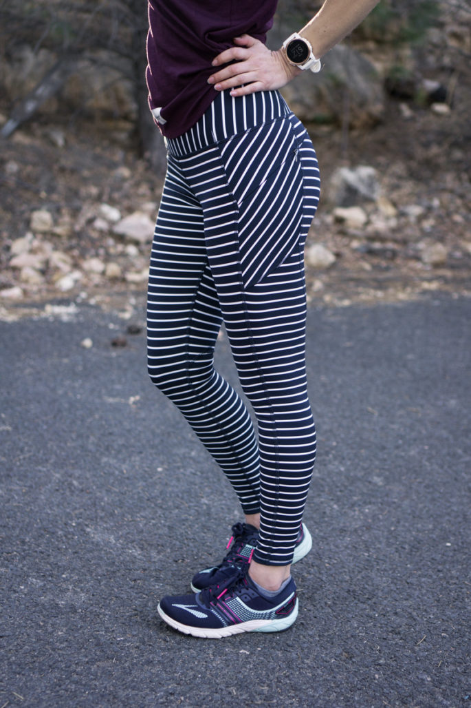 striped workout leggings