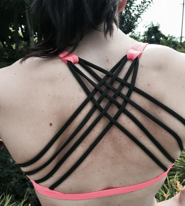 Lululemon Grapefruit Gator Green Free To Be Wild Bra Agent Athletica